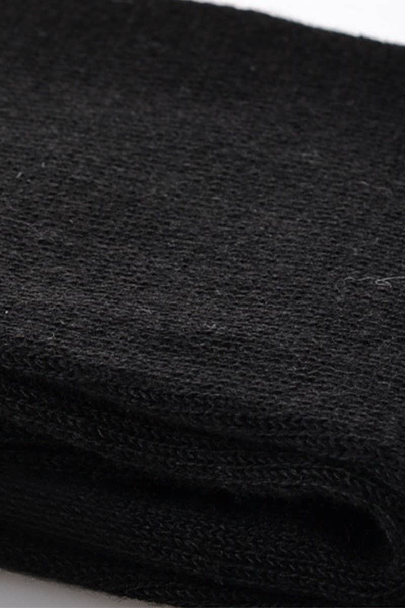 BLACK COTTON LONG SOCKS KNEE HIGH