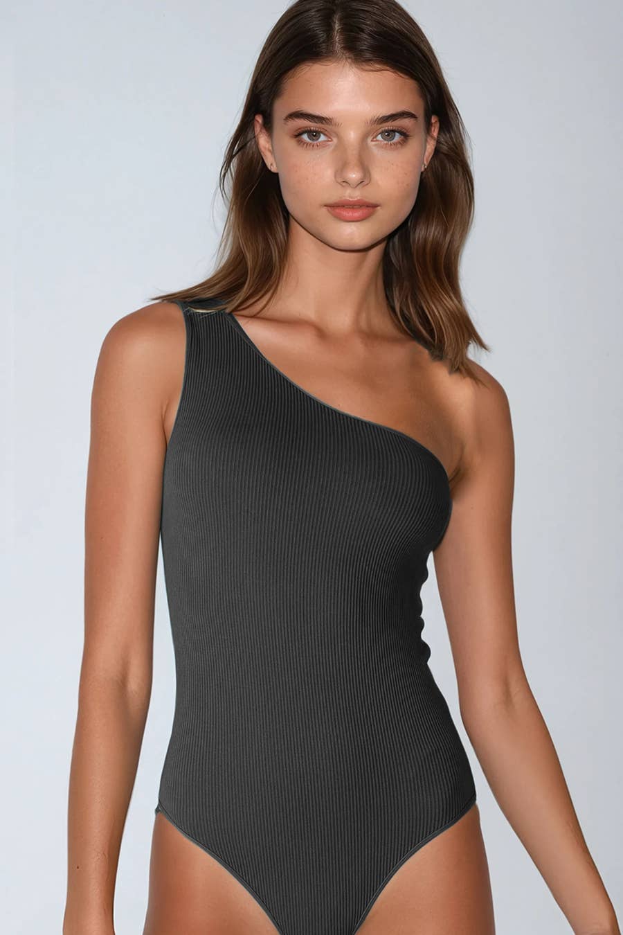 NIKI BIKI Ribbed One Shoulder Bodysuit