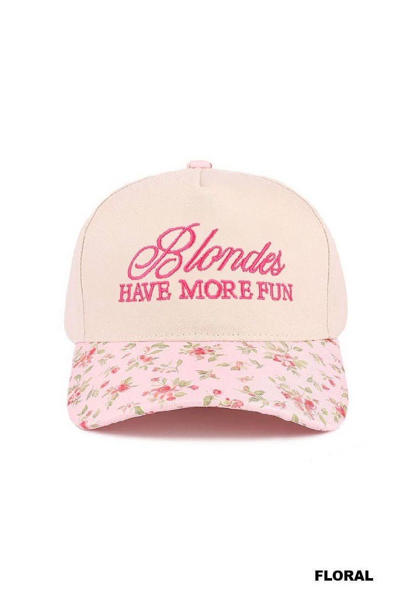 Blondes Have More Fun Two-tone Canvas Cotton Cap