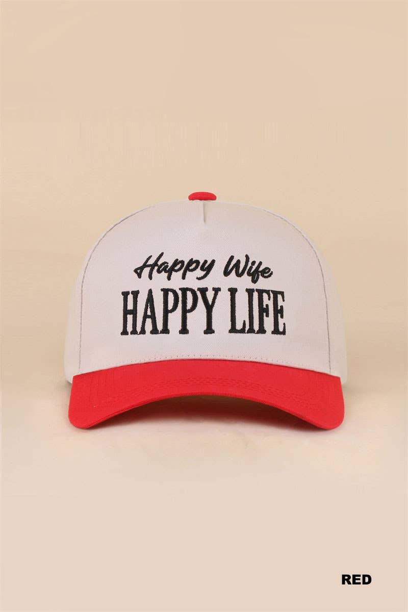 Happy Wife Happy Life Two Tone Snapback Hat