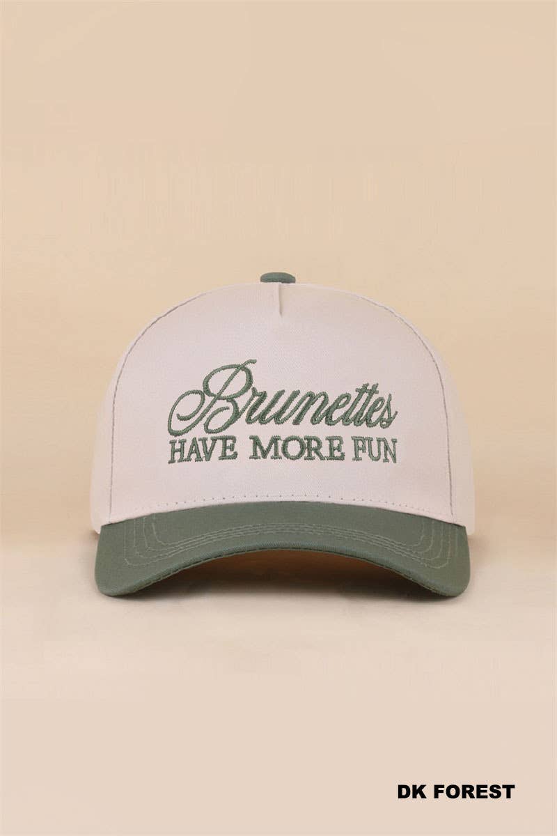 Brunettes Have More Fun Two-tone Canvas Cotton Cap