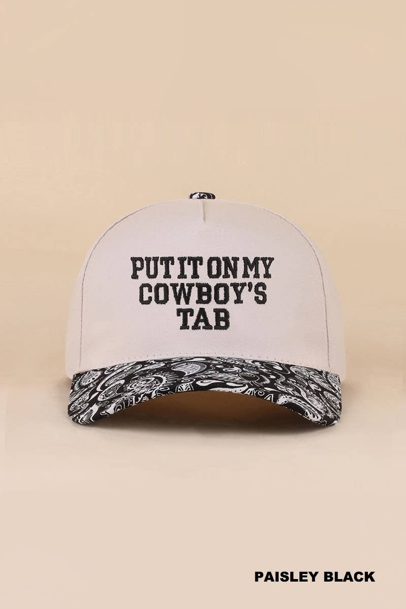 Put It On My Cowboy's Tab Two Tone Snapback Hat