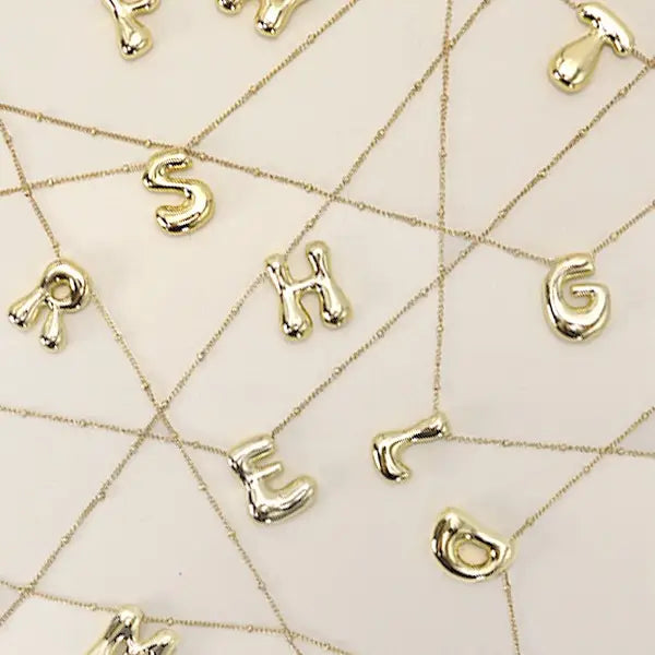 STAINLESS BUBBLE INITIAL NECKLACE