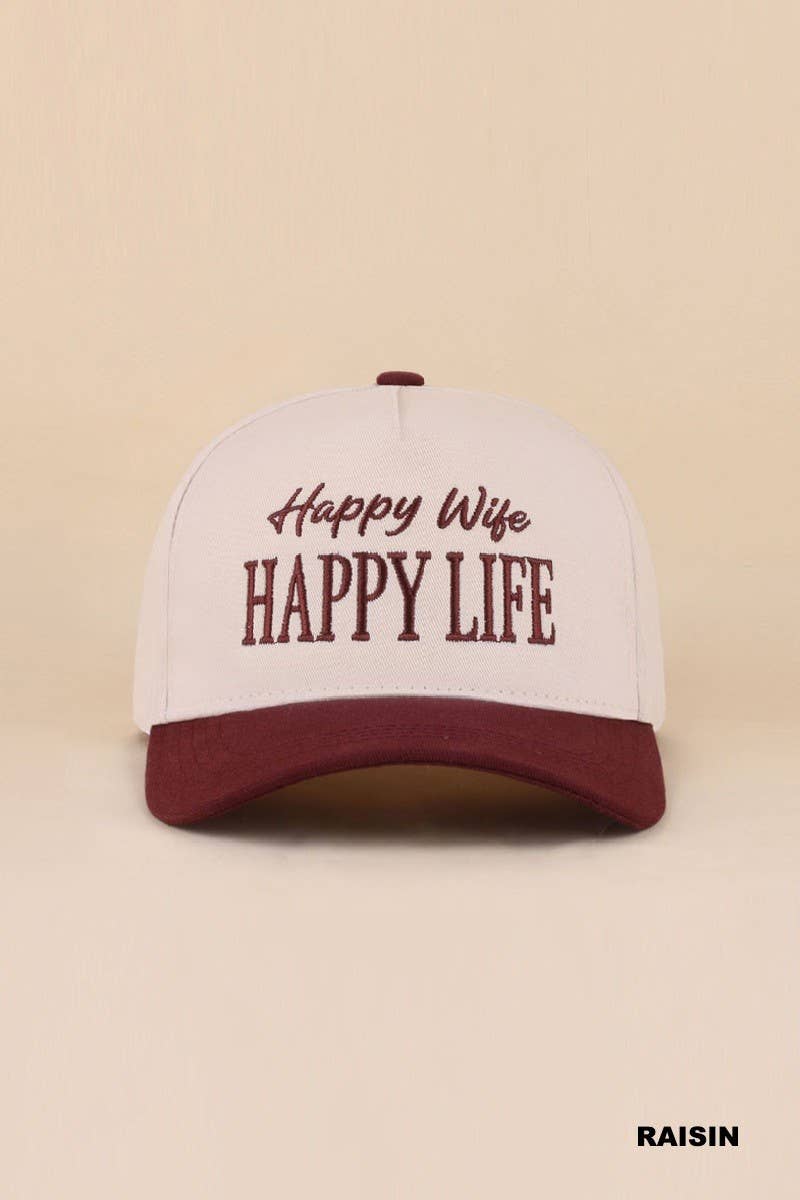 Happy Wife Happy Life Two Tone Snapback Hat