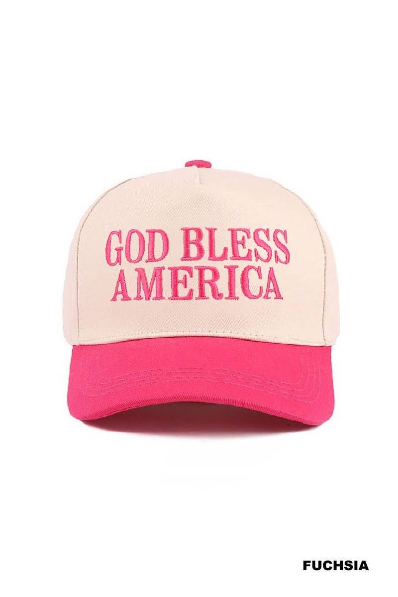 God Bless America Two-tone Canvas Cotton Cap