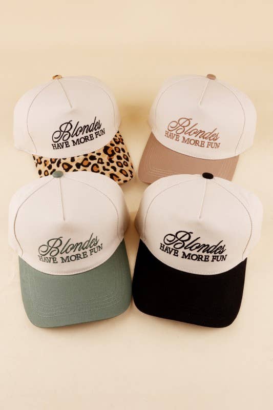 Blondes Have More Fun Two-tone Canvas Cotton Cap