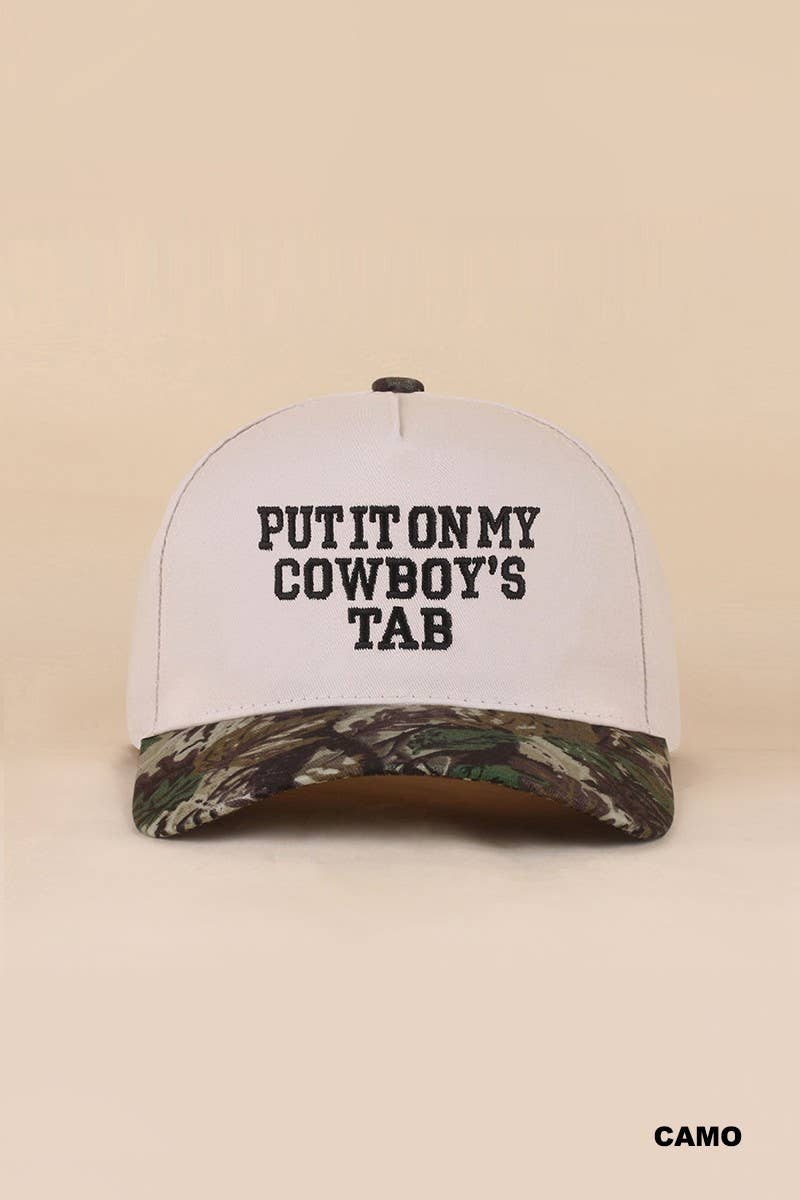 Put It On My Cowboy's Tab Two Tone Snapback Hat