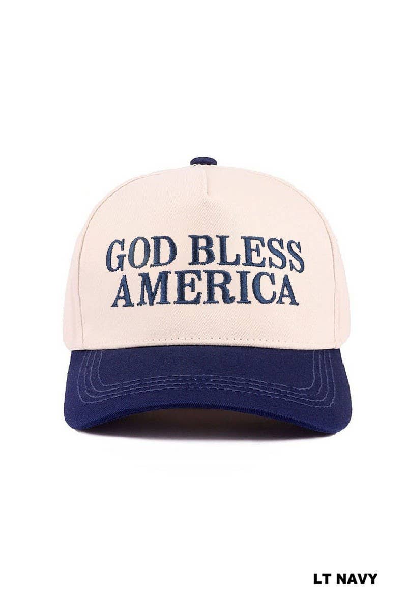 God Bless America Two-tone Canvas Cotton Cap
