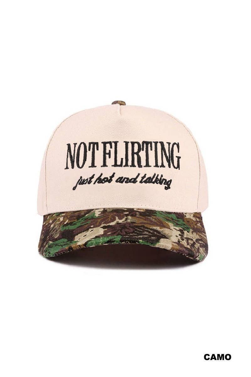Not Flirting Two Tone Canvas Cotton Cap