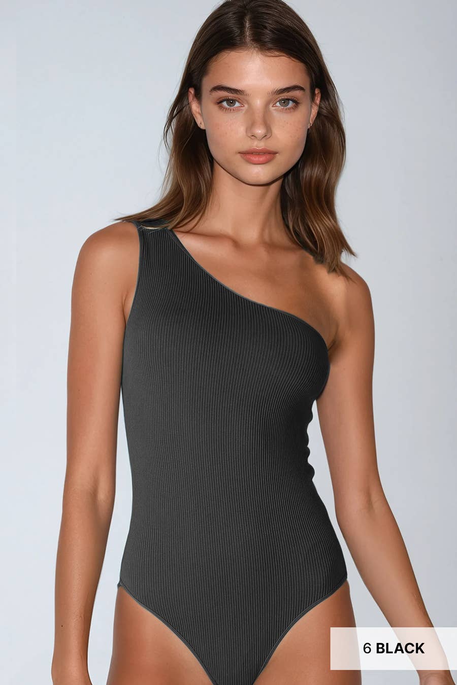 NIKI BIKI Ribbed One Shoulder Bodysuit