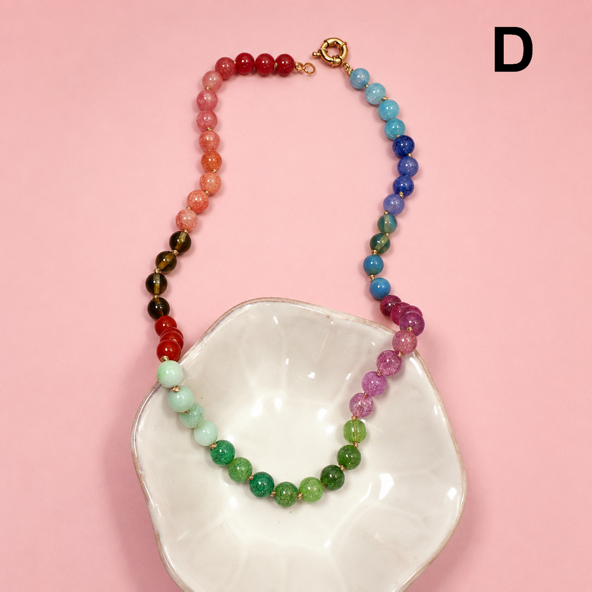 Natural Stone Semi-Precious Glass Mixed Necklace | 40NK9659