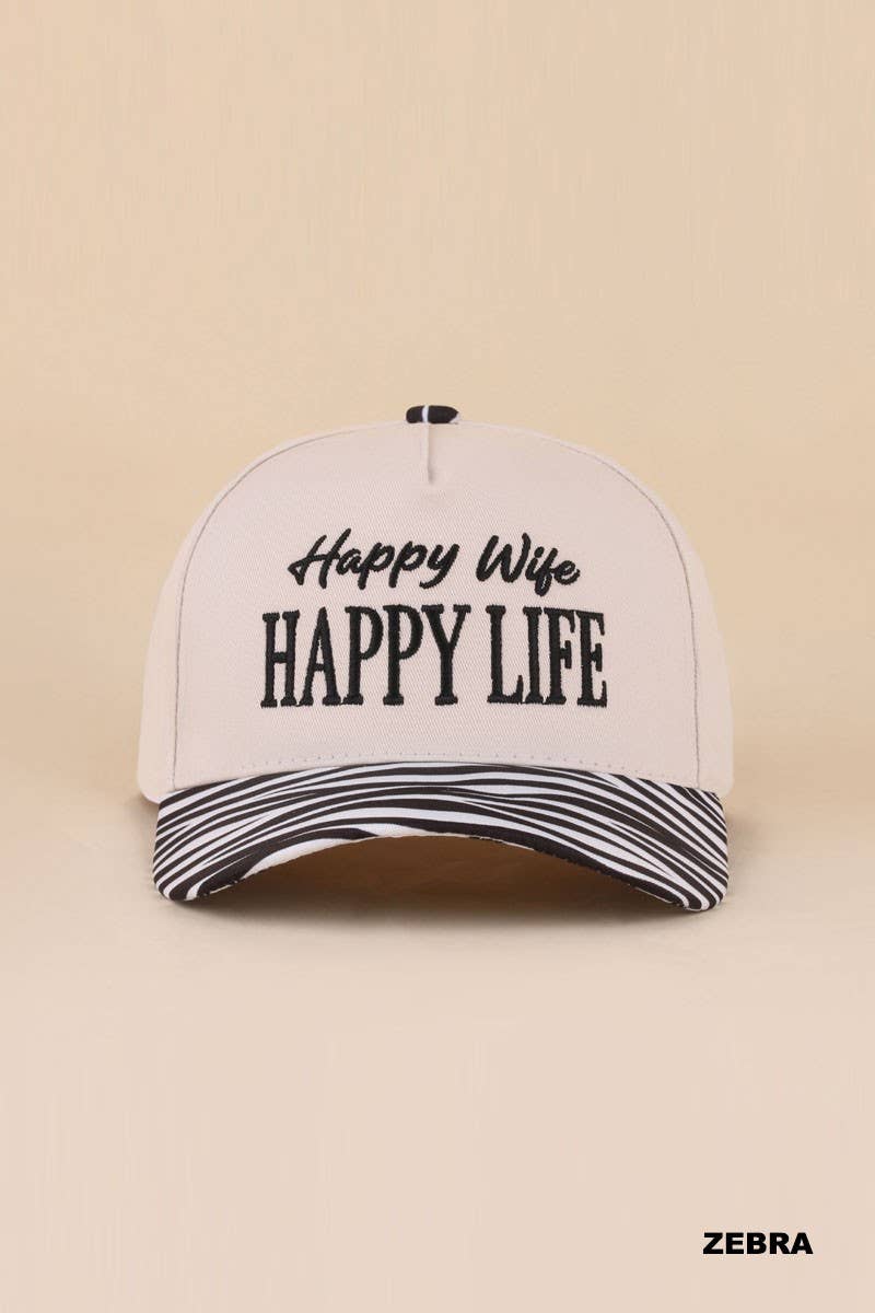 Happy Wife Happy Life Two Tone Snapback Hat