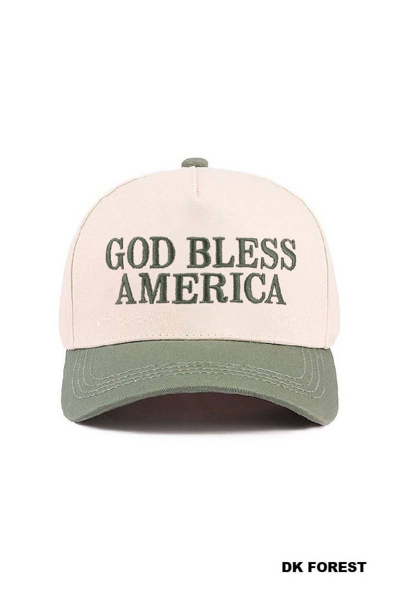 God Bless America Two-tone Canvas Cotton Cap