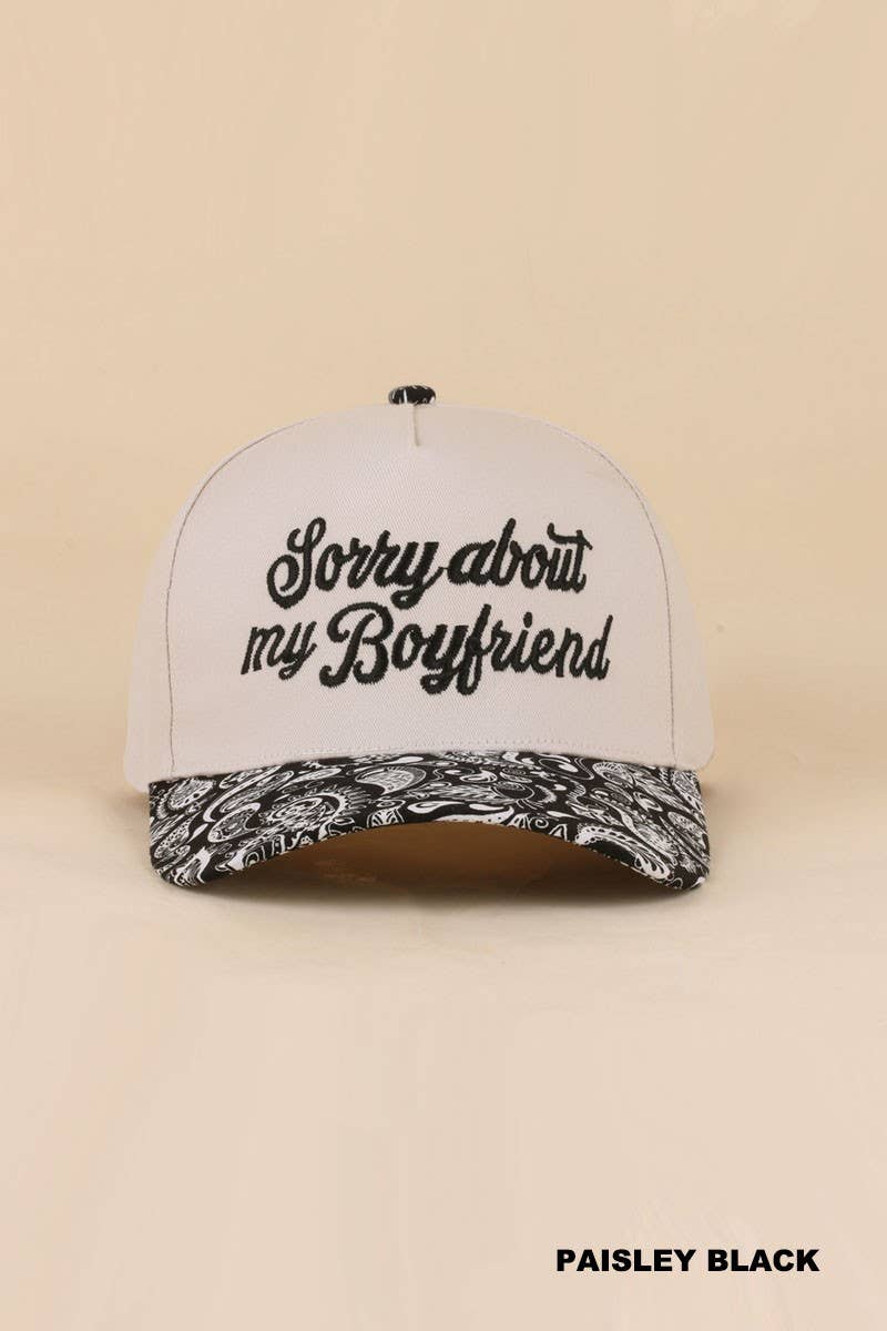 Sorry About My Boyfriend Two Tone Snapback Hat