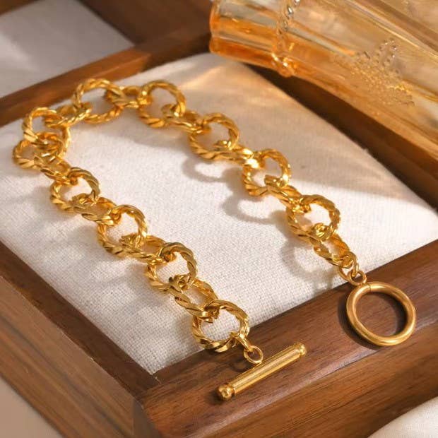 18K STAINLESS STEEL TARNISH FREE CHAIN BRACELET | 40B5227