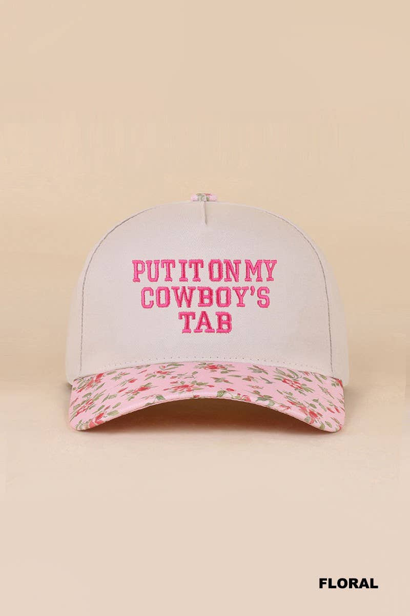 Put It On My Cowboy's Tab Two Tone Snapback Hat