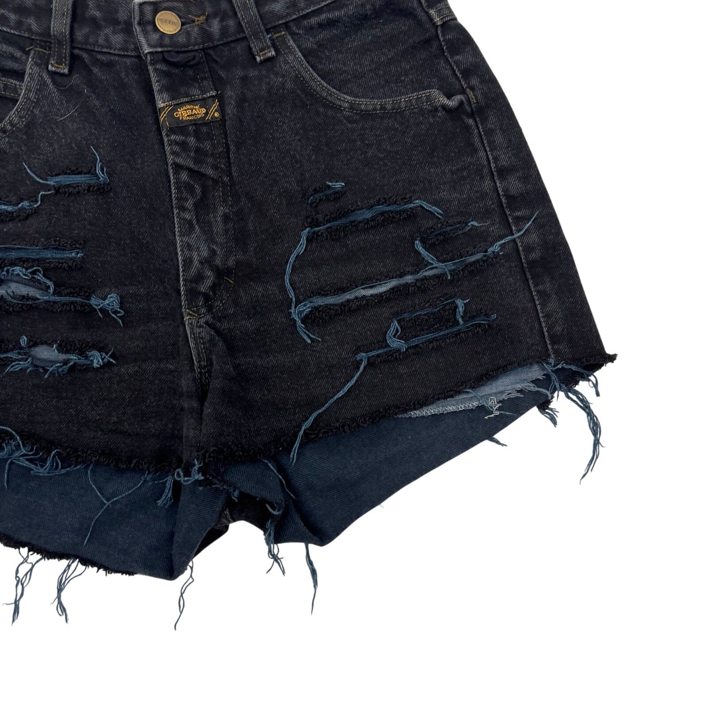 Vintage Marithe + Francois Girbaud Distressed Black Jean Shorts 11/12