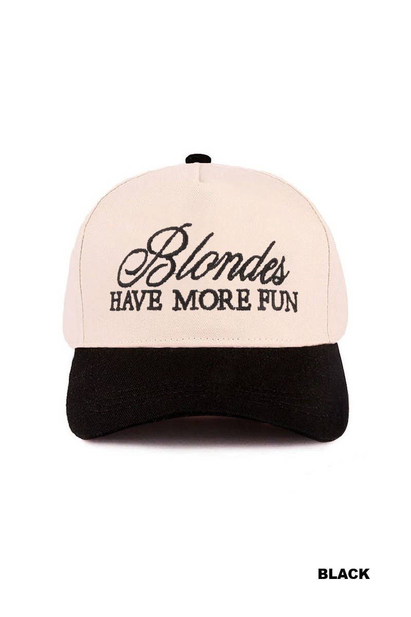 Blondes Have More Fun Two-tone Canvas Cotton Cap