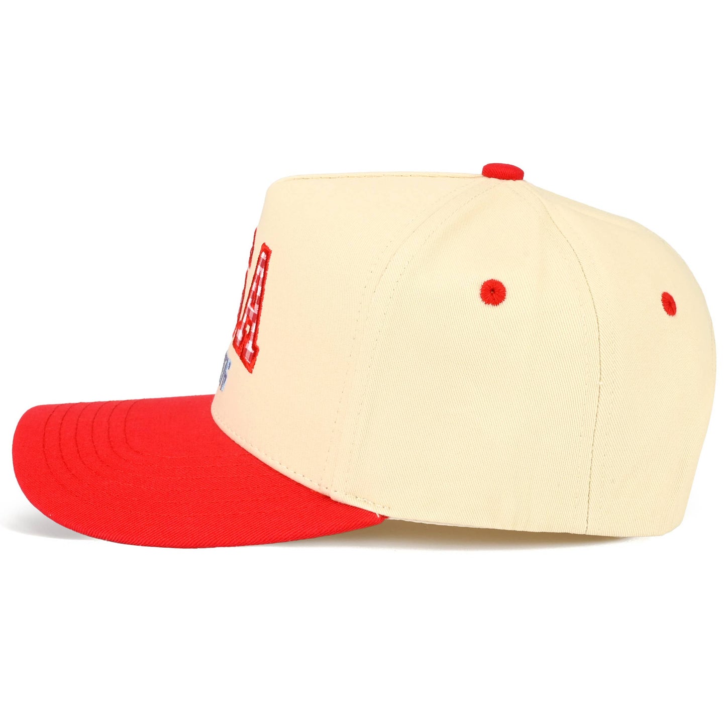 C.C Gingham Check USA EST 1776 Letter Two Tone Trucker Hat