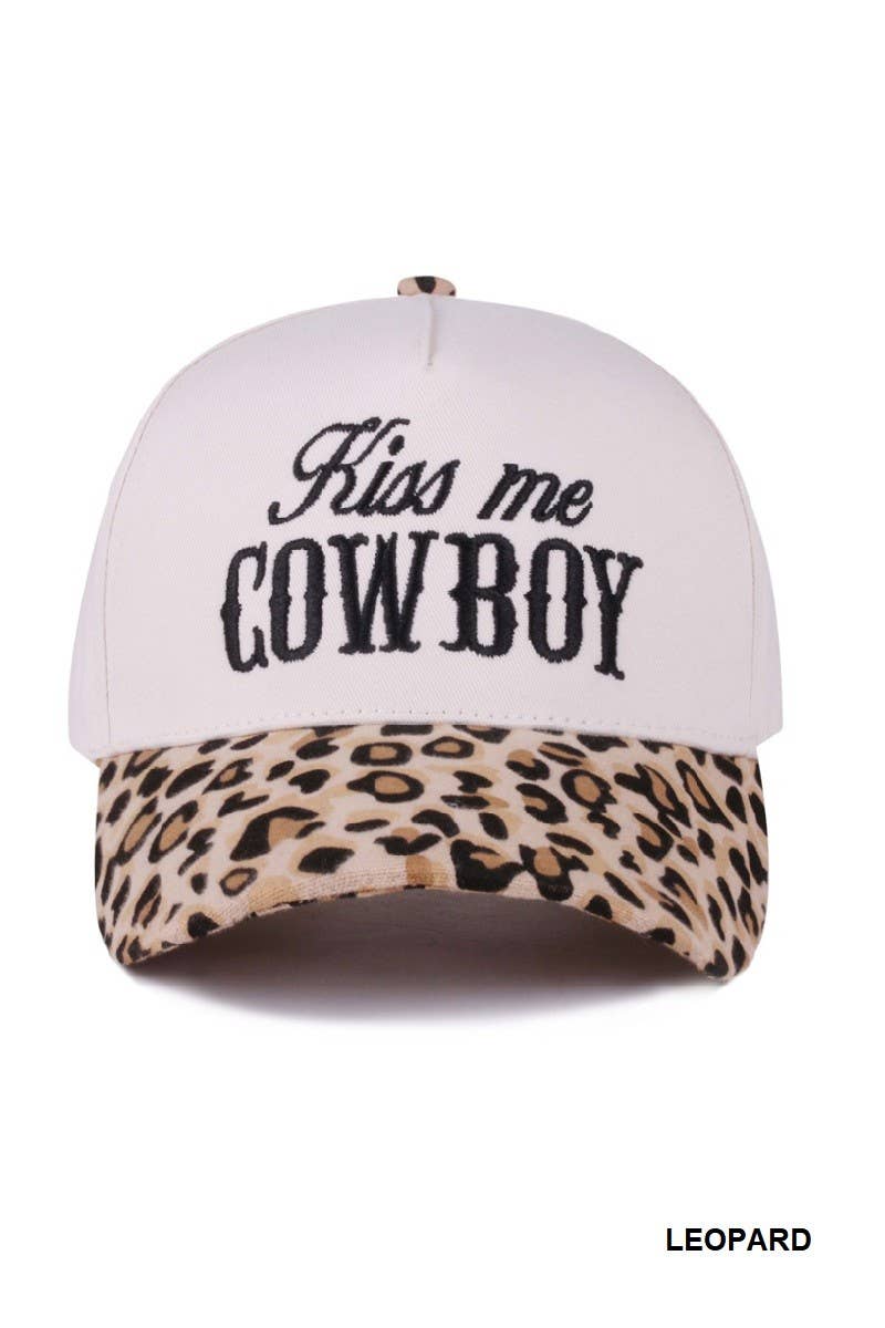 Kiss Me Cowboy Two Tone Canvas Cotton Cap
