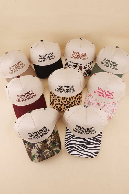 Sometimes Good Mom Say Bad Words Two Tone Snapback Hat