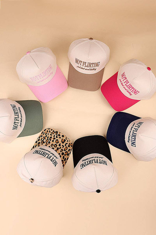 Not Flirting Two Tone Canvas Cotton Cap