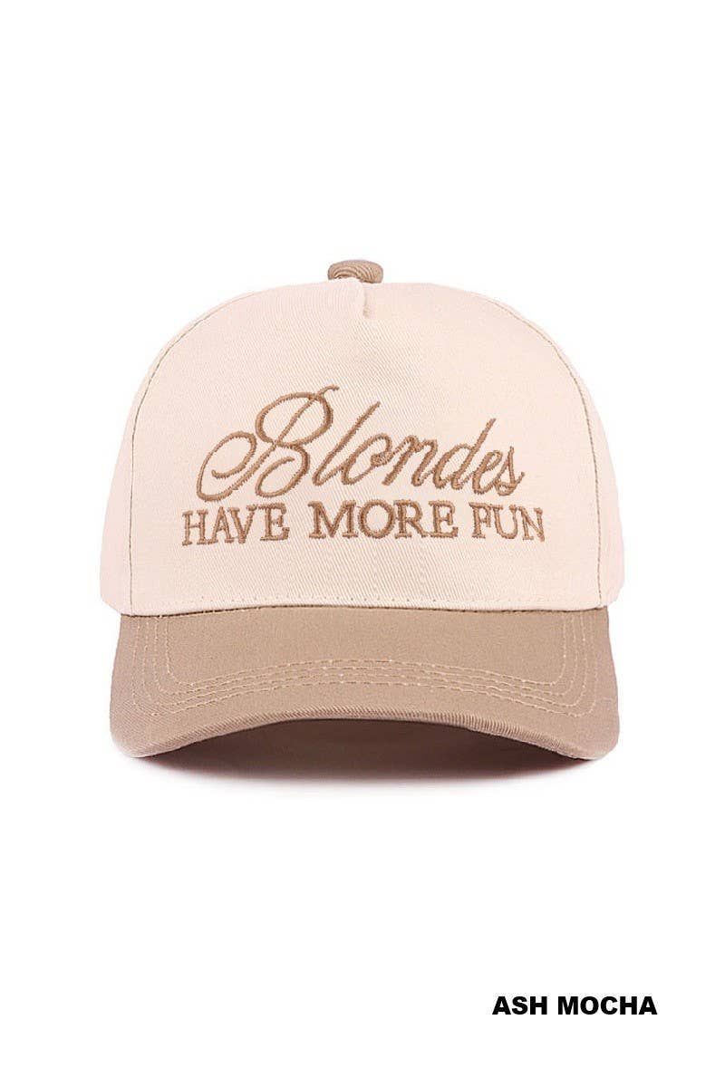 Blondes Have More Fun Two-tone Canvas Cotton Cap