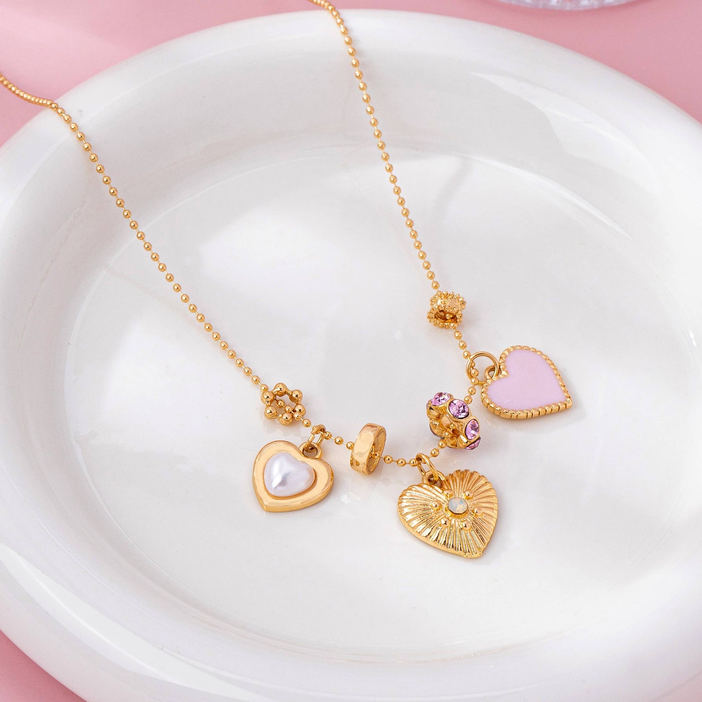 Multi-Heart Charm Necklace | 80N92883