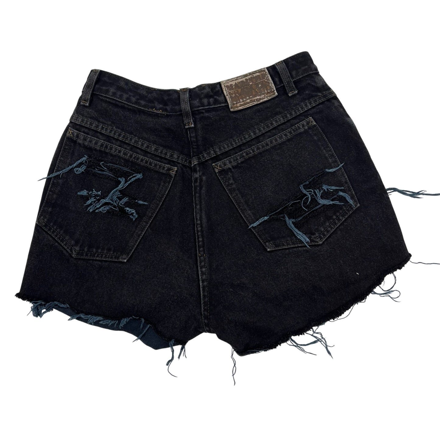 Vintage Marithe + Francois Girbaud Distressed Black Jean Shorts 11/12