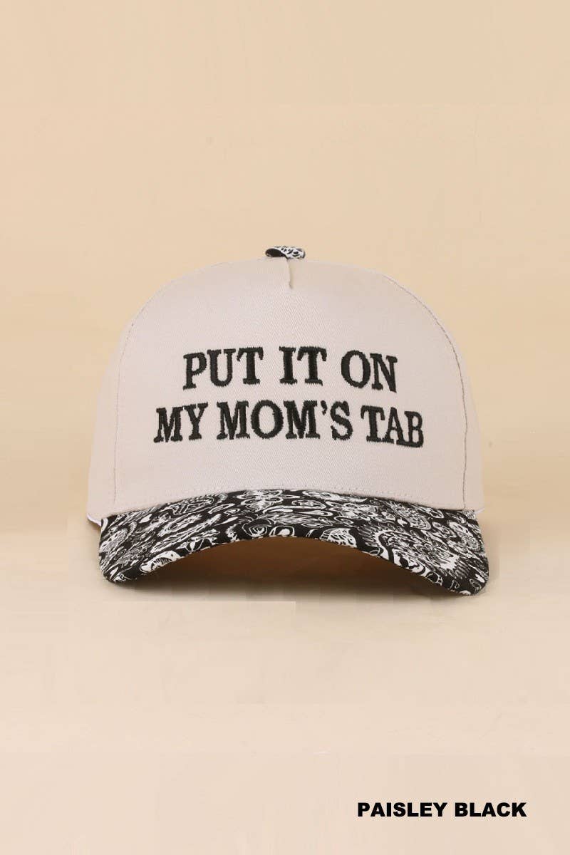 Put It On My Mom's Tab Two Tone Snapback Hat