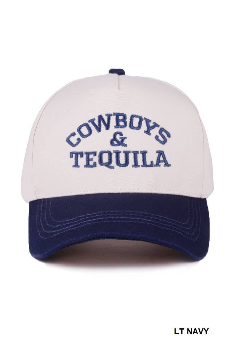 Cowboys And Tequila Two Tone Canvas Cotton Cap