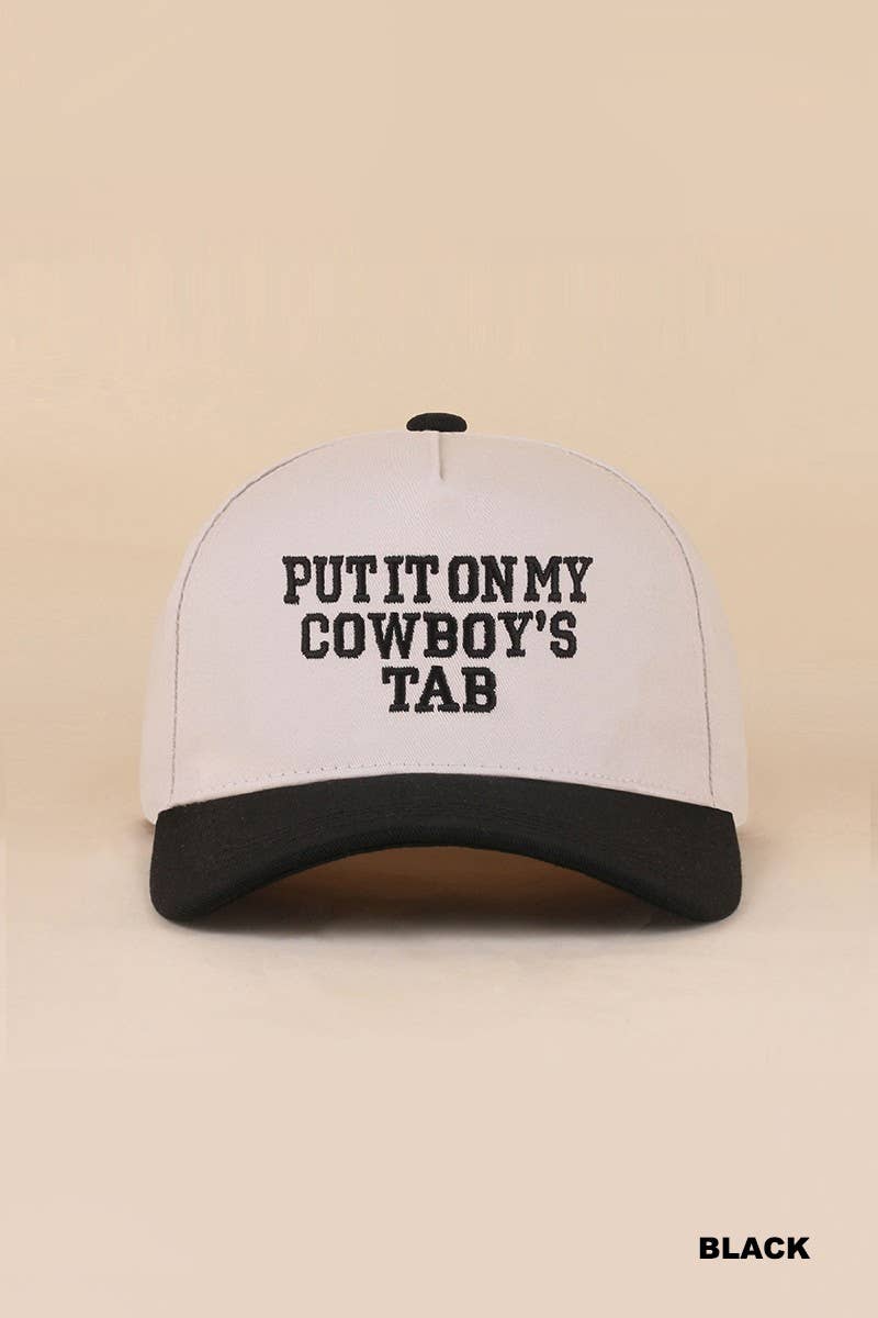 Put It On My Cowboy's Tab Two Tone Snapback Hat
