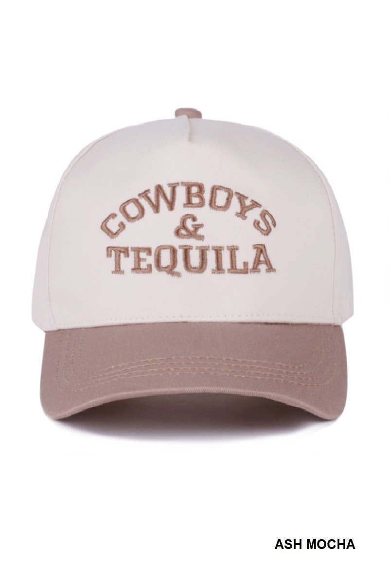 Cowboys And Tequila Two Tone Canvas Cotton Cap