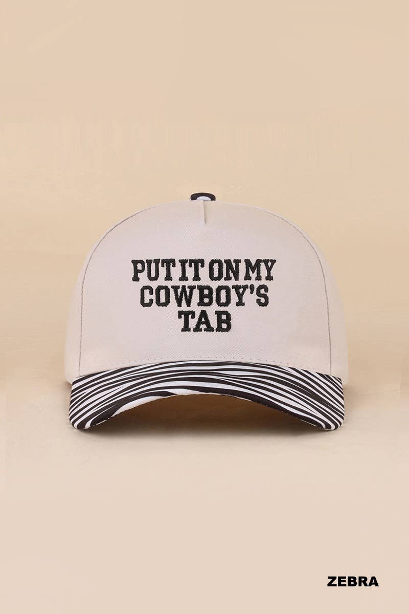 Put It On My Cowboy's Tab Two Tone Snapback Hat