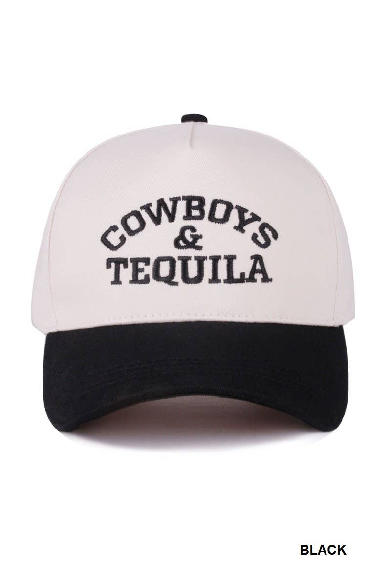 Cowboys And Tequila Two Tone Canvas Cotton Cap