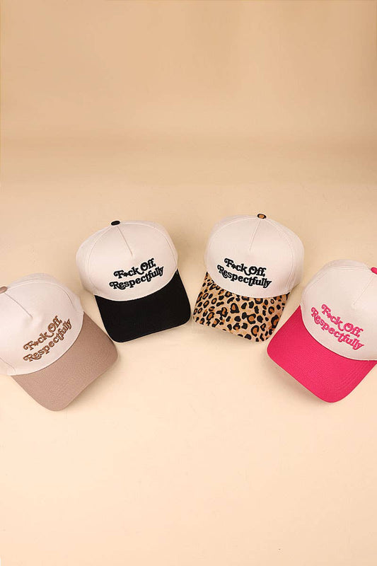 Fxck Off, Respectfully Two Tone Canvas Cotton Cap