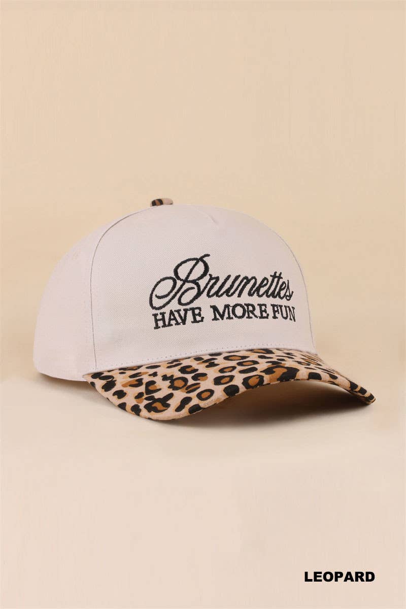 Brunettes Have More Fun Two-tone Canvas Cotton Cap