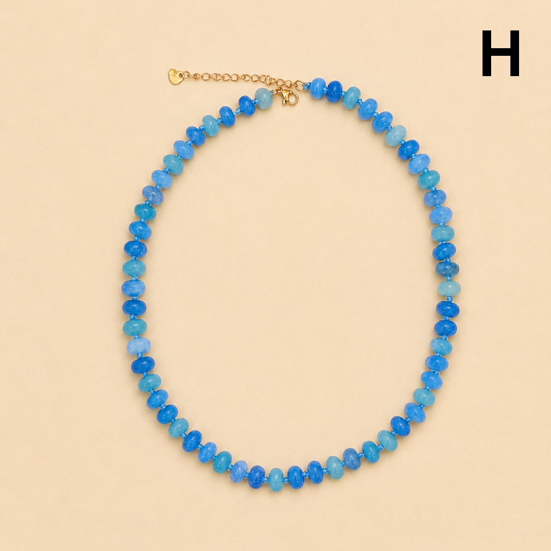 Natural Stone Semi-Precious Glass Mixed Necklace | 40NK9694