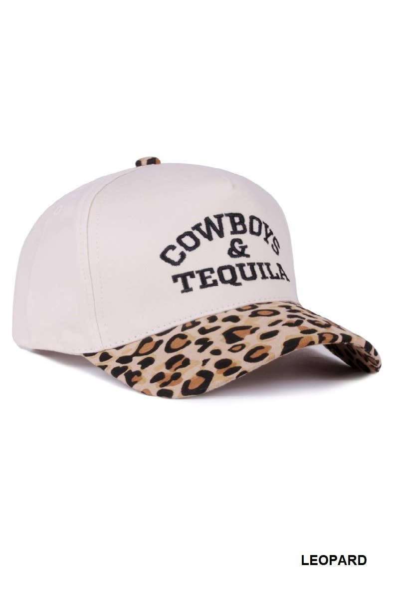 Cowboys And Tequila Two Tone Canvas Cotton Cap