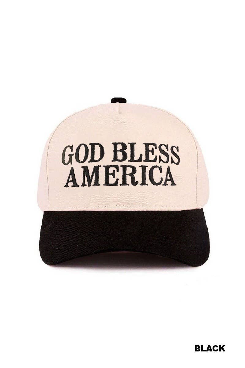 God Bless America Two-tone Canvas Cotton Cap
