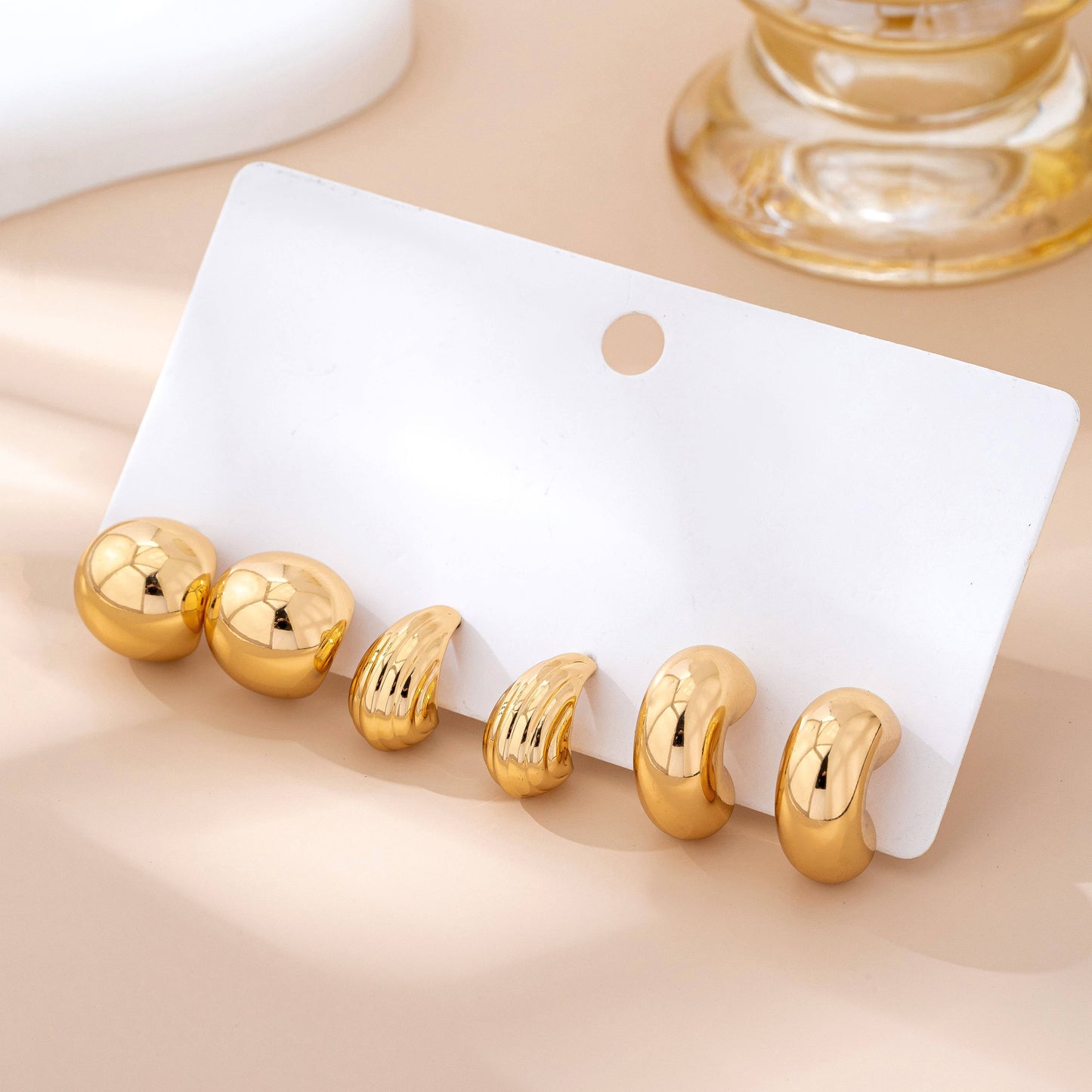 Bubbly Puffy Huggie Hoop Trio | 80E61590