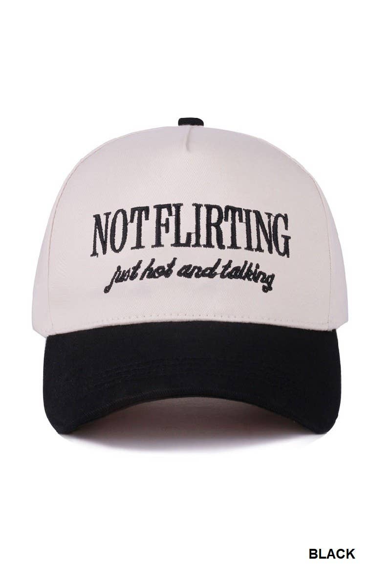Not Flirting Two Tone Canvas Cotton Cap