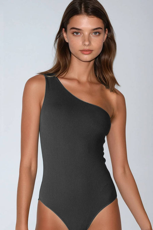 NIKI BIKI Ribbed One Shoulder Bodysuit