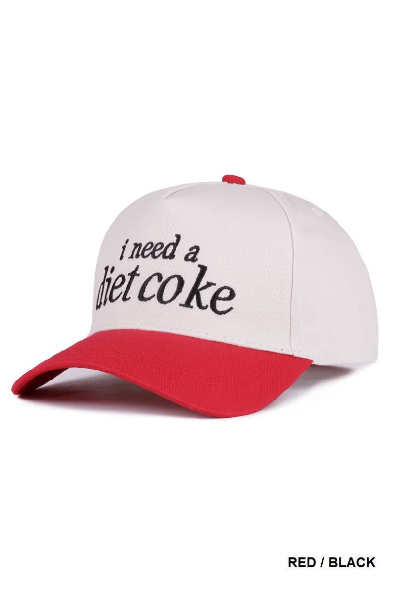 I Need A Diet Coke Two Tone Canvas Cotton Cap SI-28475