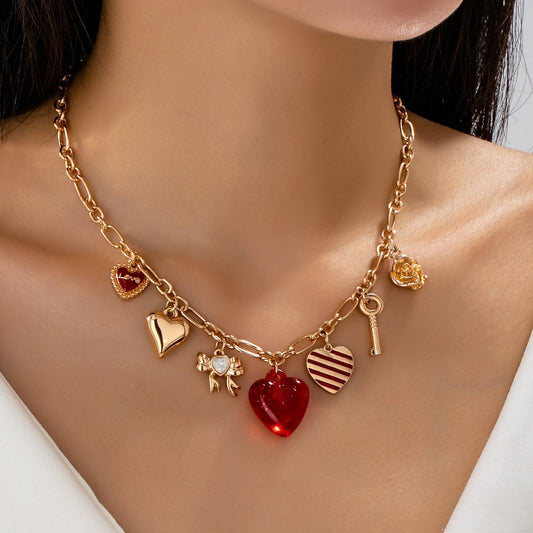 CHARM NECKLACE-HEARTS|80N92641