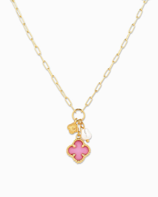 Mother Pearl Clover  Necklace