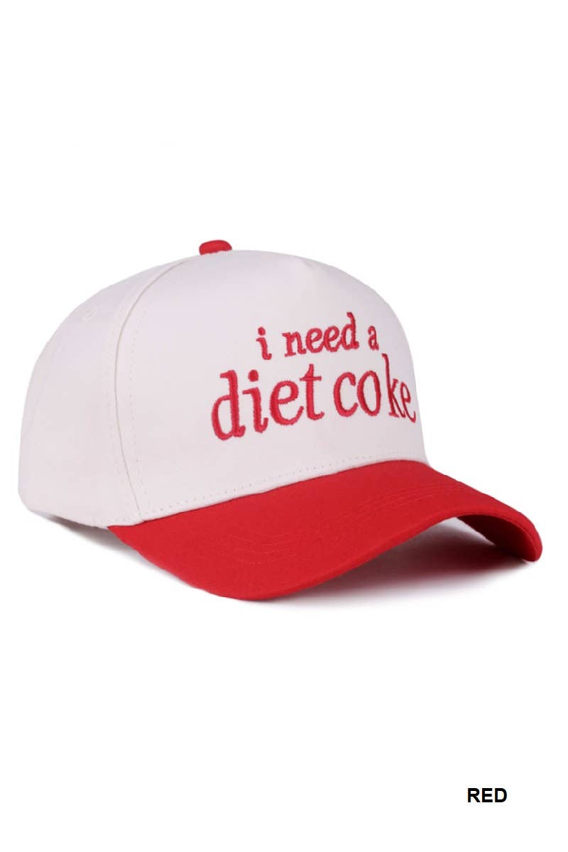 I Need A Diet Coke Two Tone Canvas Cotton Cap SI-28475