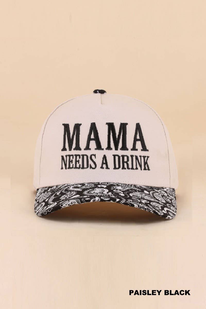 Mama Needs A Drink Two Tone Snapback Hat