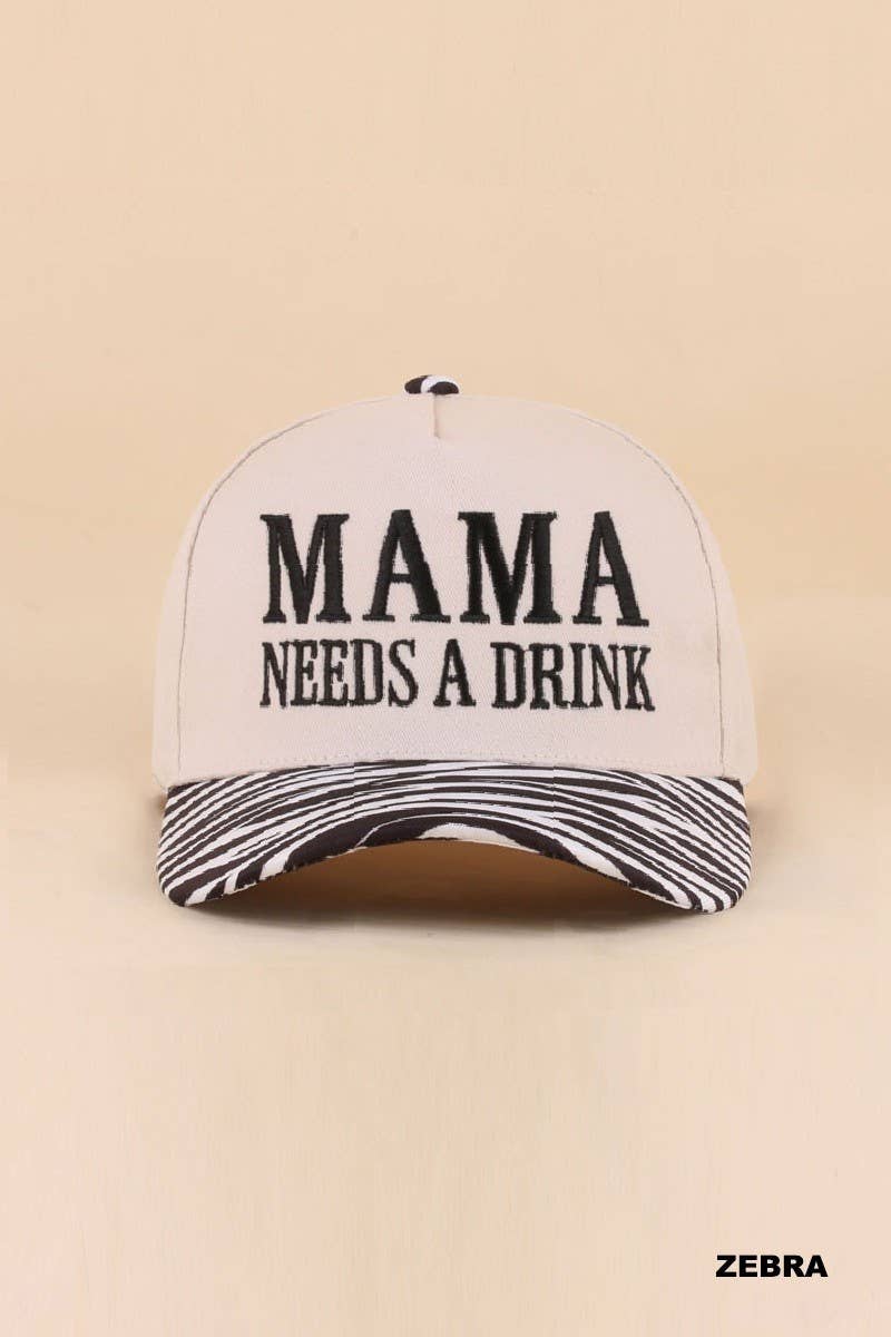 Mama Needs A Drink Two Tone Snapback Hat