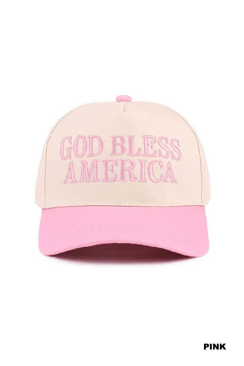 God Bless America Two-tone Canvas Cotton Cap